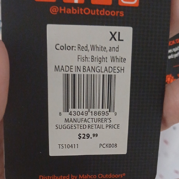 Habit White Dress Shirt with Red Accents - Picture 4 of 12